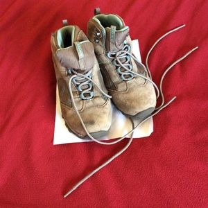 Used baby blue and tan Hi-Tec hiking boots